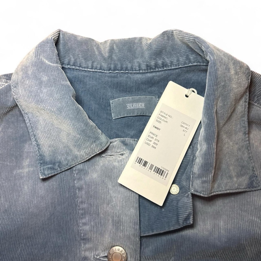 NWT CLOSED TWIST Women’s Casual Preppy Blue Corduroy Denim Jacket — LARGE - Picture 6 of 7
